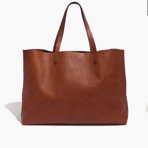 Madewell RARE East/West Large Transport Tote Leather English Saddle Bag